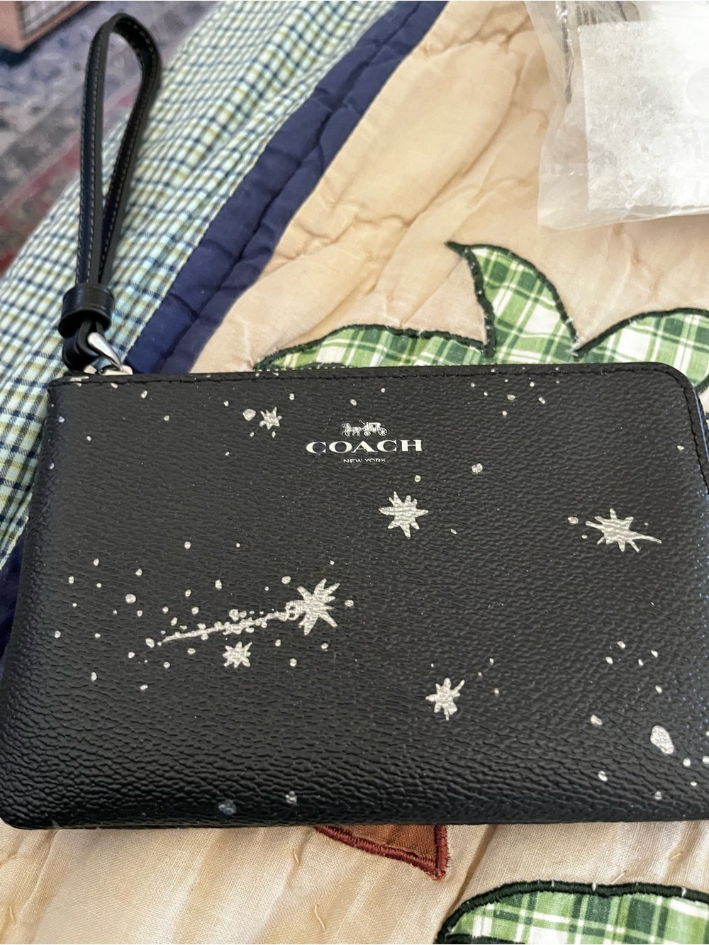 Coach Black Leather Star Print Wristlet Sold Out